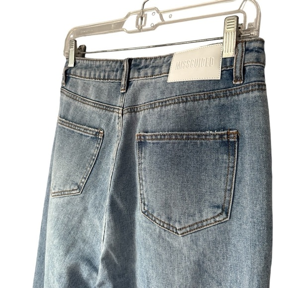Missguided High Waist Straight Slash Rip Jeans, 6 - Picture 6 of 9